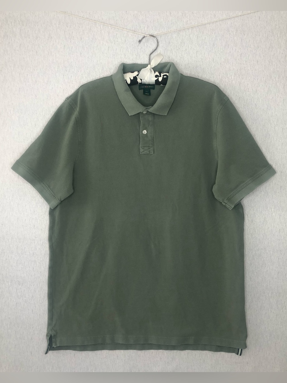 J Crew Always Men’s XLT Tall Pique Polo Shirt Oarsman Classic Green Preppy FLAW
